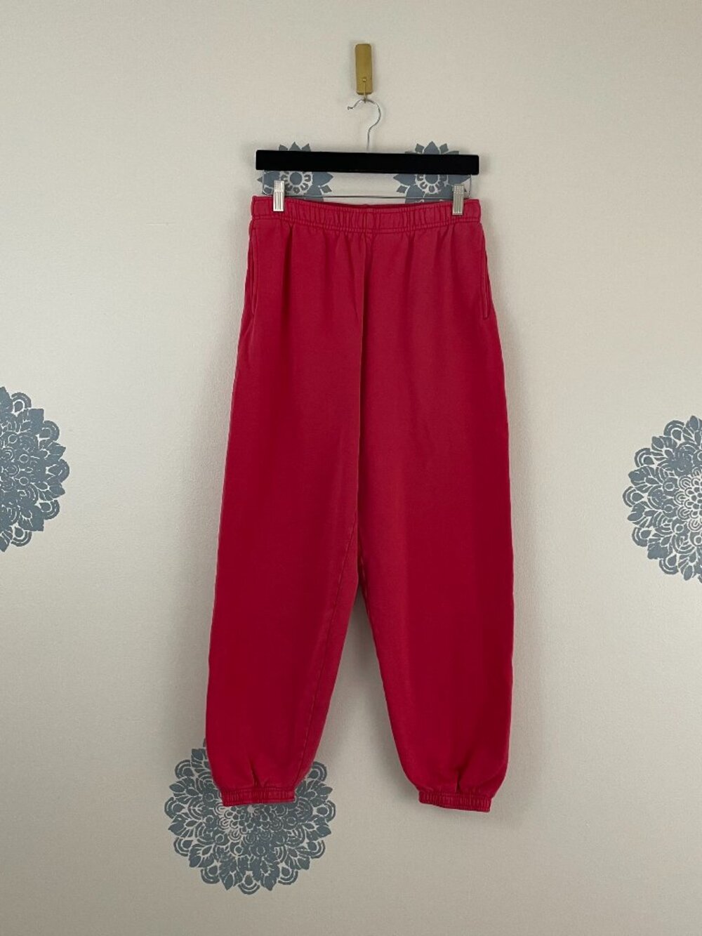 Aritzia TNA Cozy Sweatfleece Mega Joggers in Flashing Red Size Medium